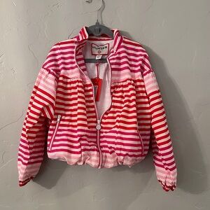 Hunter Kids Raincoat - Pink and Red Stripes